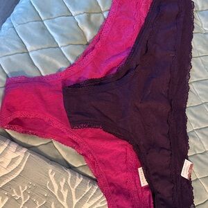 Cacique  Lace Bottoms - Fuchsia and Plum